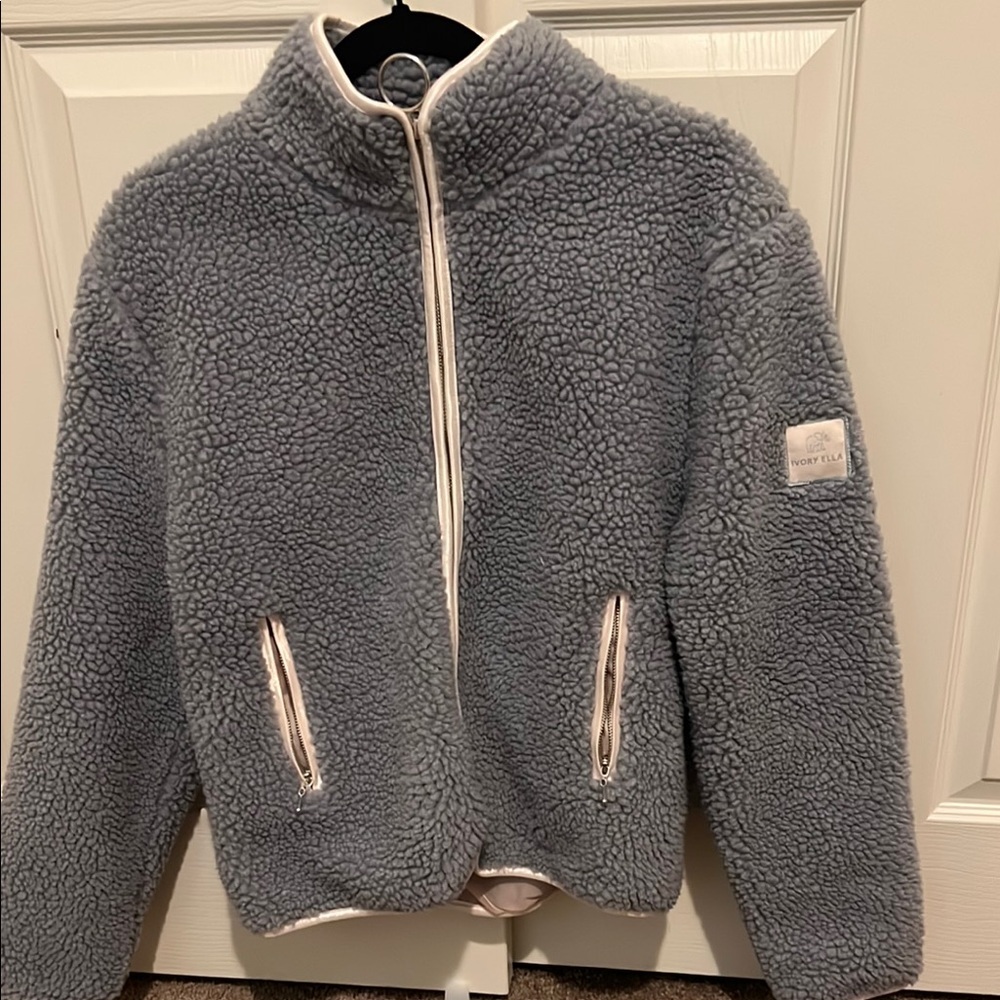 Ivory Ella Gray Teddy Jacket